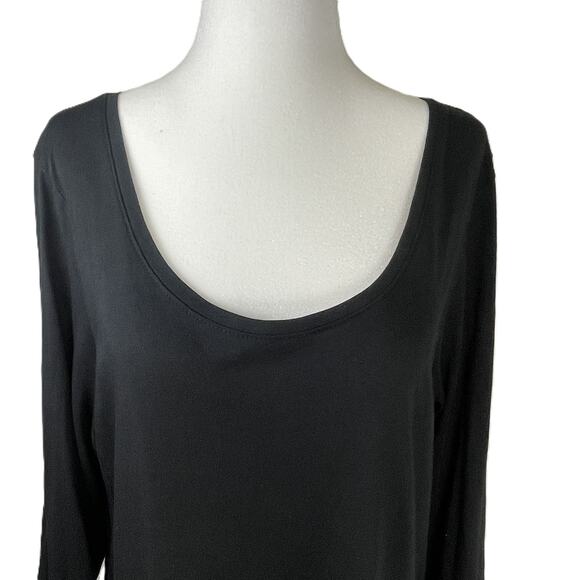 Pure Jill Black Balletcore Tunic Dress M Tall Tencel Modal Soft Scoop Neck - Picture 10 of 14